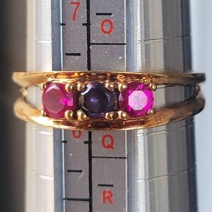 10k PC Gold, Amethyst, Pink Sapphire Stone Ring. Vintage 💜🩷